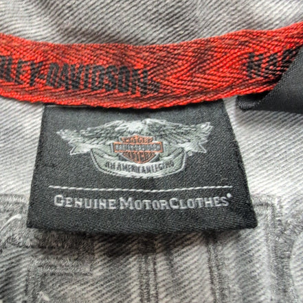 Chemise Harley Davidson M Grise Vintage Brodée Dos Manches Longues Coton