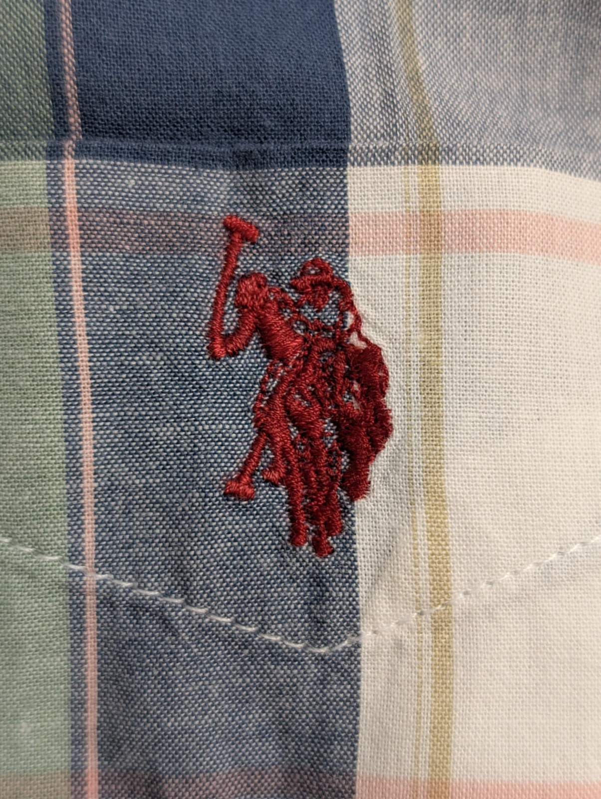 Chemise U.S. Polo ASNN manches courtes à carreaux logo rouge taille XL #252msch