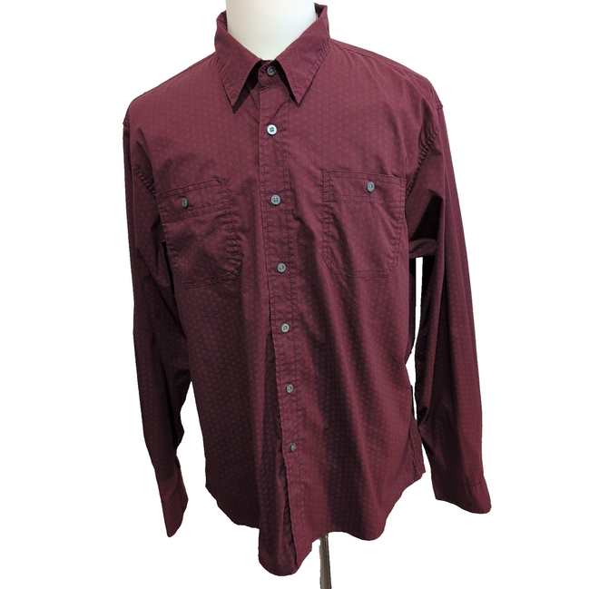 Chemise Wrangler Stretch Taille XL Bordeaux à Micro-Motifs