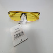 Lunettes de soleil Y2K Rectangulaires Métal Noir et Jaune Translucide