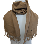 Écharpe Polo Ralph Lauren Camel Marron Clair Mélange Coton & Laine