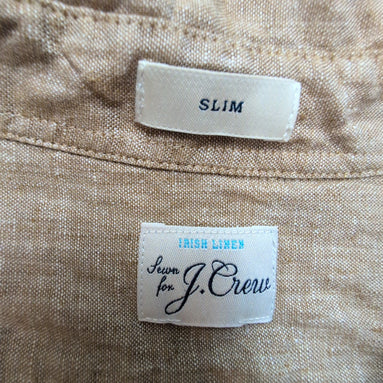 Chemise J.Crew Slim Fit M L Marron Clair Irish Linen Baird McNutt manches long