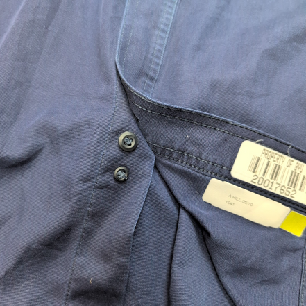 Chemise Carhartt 2XL Tall Relaxed Fit Bleu Marine 2 Poches Zip manches courtes
