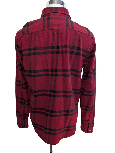 HOLLISTER Flanelle Épaisse Rouge Noir S Logo Brodé EE Boutons Gravés | 329S