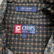 Chemise manches courtes Chaps Ralph Lauren L carreaux noir beige shirt