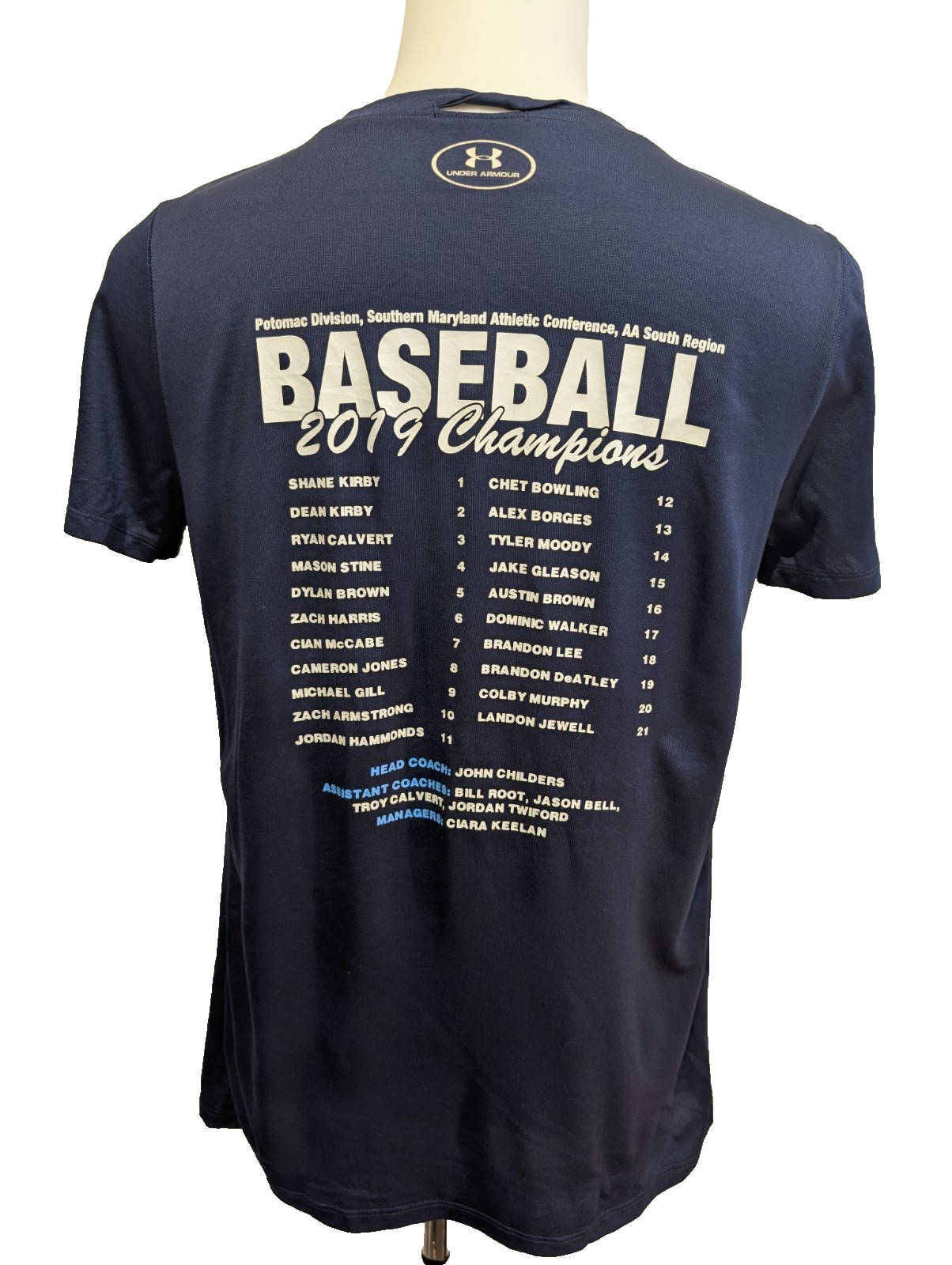 T-shirt Under Armour Baseball Potomac State Champion 2019 Taille L