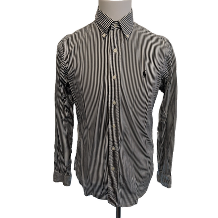 Chemise Ralph Lauren M Noire Rayures Custom Fit Button Down Shirt