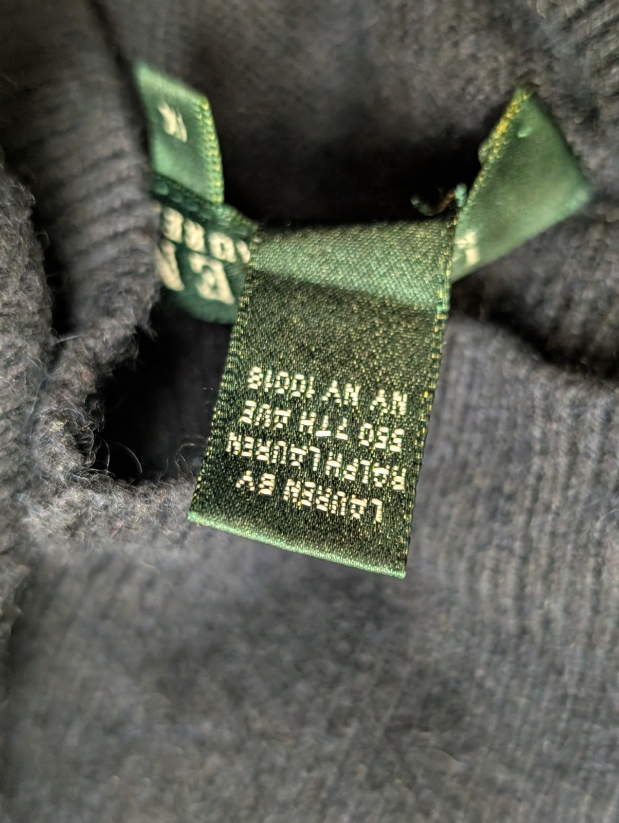 Pull Col Roulé Ralph Lauren (Lauren) femme Bleu Marine Soie Cachemire Taille XL
