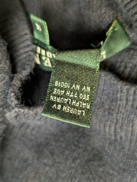 Pull Col Roulé Ralph Lauren (Lauren) femme Bleu Marine Soie Cachemire Taille XL