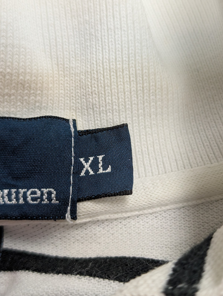 Polo manches courtes Polo Ralph Lauren rayures noir blanc coton XL