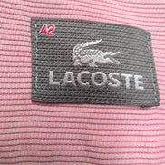 Lacoste chemise rose pâle fines rayures logo blanc taille XL 42