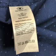 Chemise Tom Tailor Bleu Marine Motif Coton Manches Longues Taille XXL
