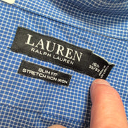 Chemise Lauren Ralph Lauren Bleue À Petits Carreaux Slim Fit Taille L XL