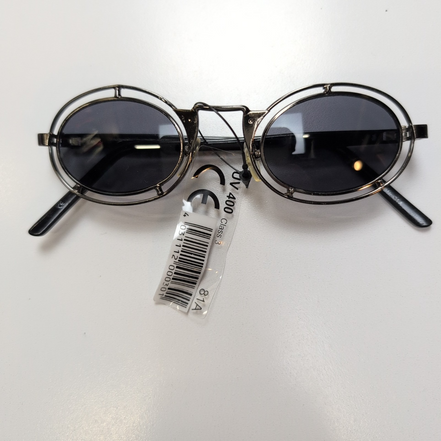 Lunettes de soleil Y2K Branche semi large Métal et PVC Noir Gris