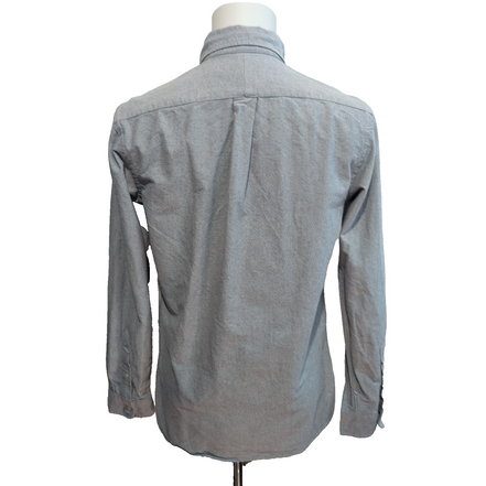 Chemise Ralph Lauren S Gris Uni Oxford Logo Marron Coton manches longues