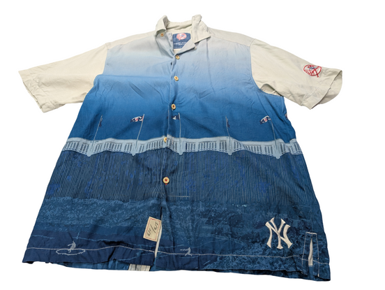 Chemise hawaïenne soie Tommy Bahama Yankees New York taille S