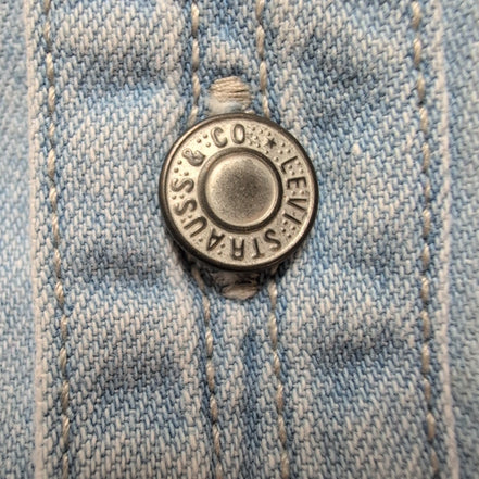 Levi's Chemise Jean Bleu Clair Vintage Boutons Métal 2 Poches Coton Taille L