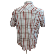 Chemise Levi's Western vintage rouge blanc carreaux Bouton pression coton M