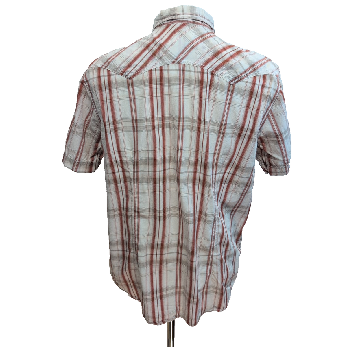 Chemise Levi's Western vintage rouge blanc carreaux Bouton pression coton M