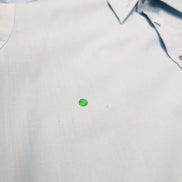 Chemise Sears XL Bleu Uni Col Pointe Manches Courtes Permanent Press