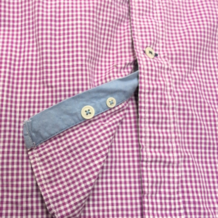 Chemise Nautica M Classic Fit Bordeaux Carreaux Coton Logo Brodé manches longues
