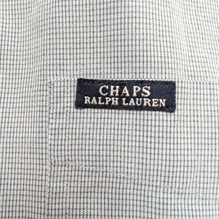 Chemise Chaps Ralph Lauren L Bleu Clair Carreaux Logo Rayonne Manches Courtes