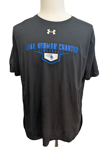 T-shirt Under Armour Baseball Lake Norman Charter Homme Noir Taille L Vintage
