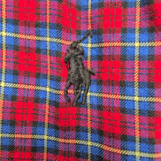Chemise Ralph Lauren M Rouge Bleue Carreaux Logo Noir Button Down Shirt