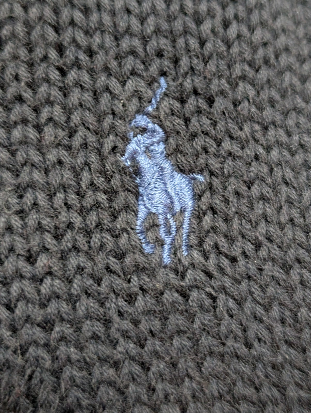 Pull Polo Ralph Lauren Bleu Marine Logo Bleu Ciel - 100% Coton Maille Dense S