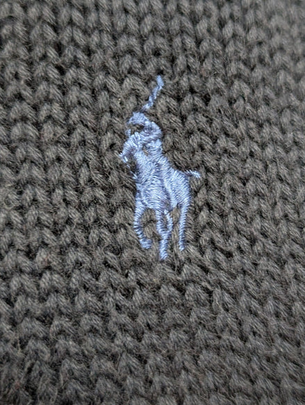 Pull Polo Ralph Lauren Bleu Marine Logo Bleu Ciel - 100% Coton Maille Dense S