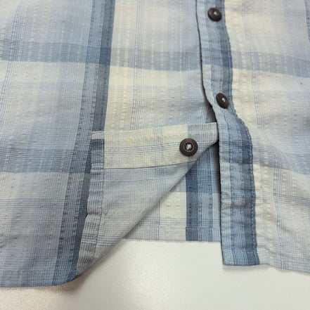 Chemise Patagonia L Bleu Carreaux Bio 65% Polyester 35% Coton Manches courtes