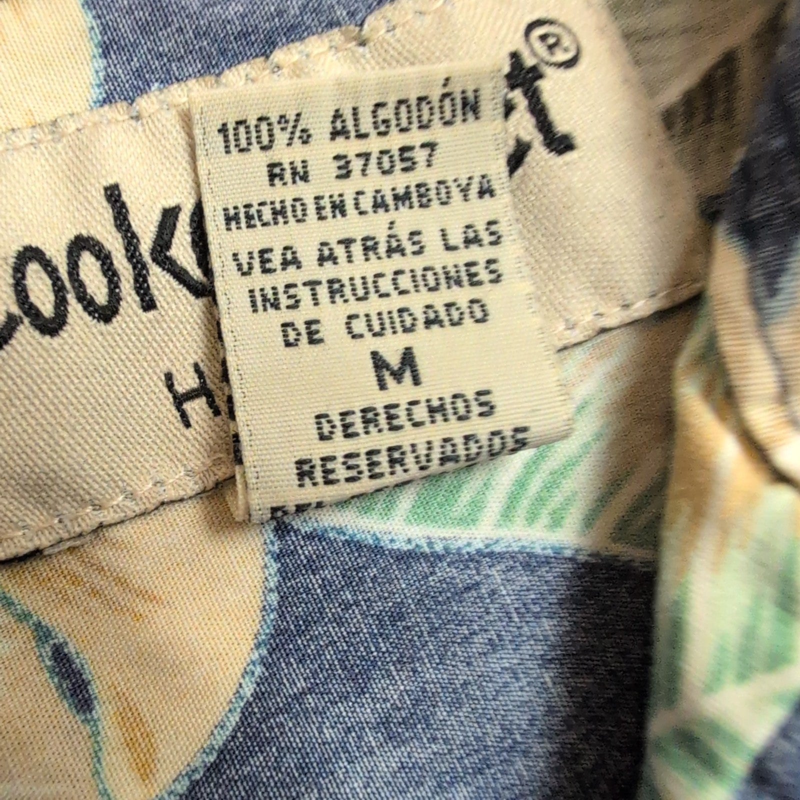 Chemise Hawaïenne Cooke Street Coton Bleu Feuillage M Honolulu