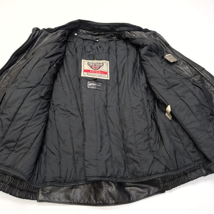🏍️ FIRSTGEAR HEIN GERICKE Blouson Cuir Noir MOTO Biker Zippé TALL L/XL |42c