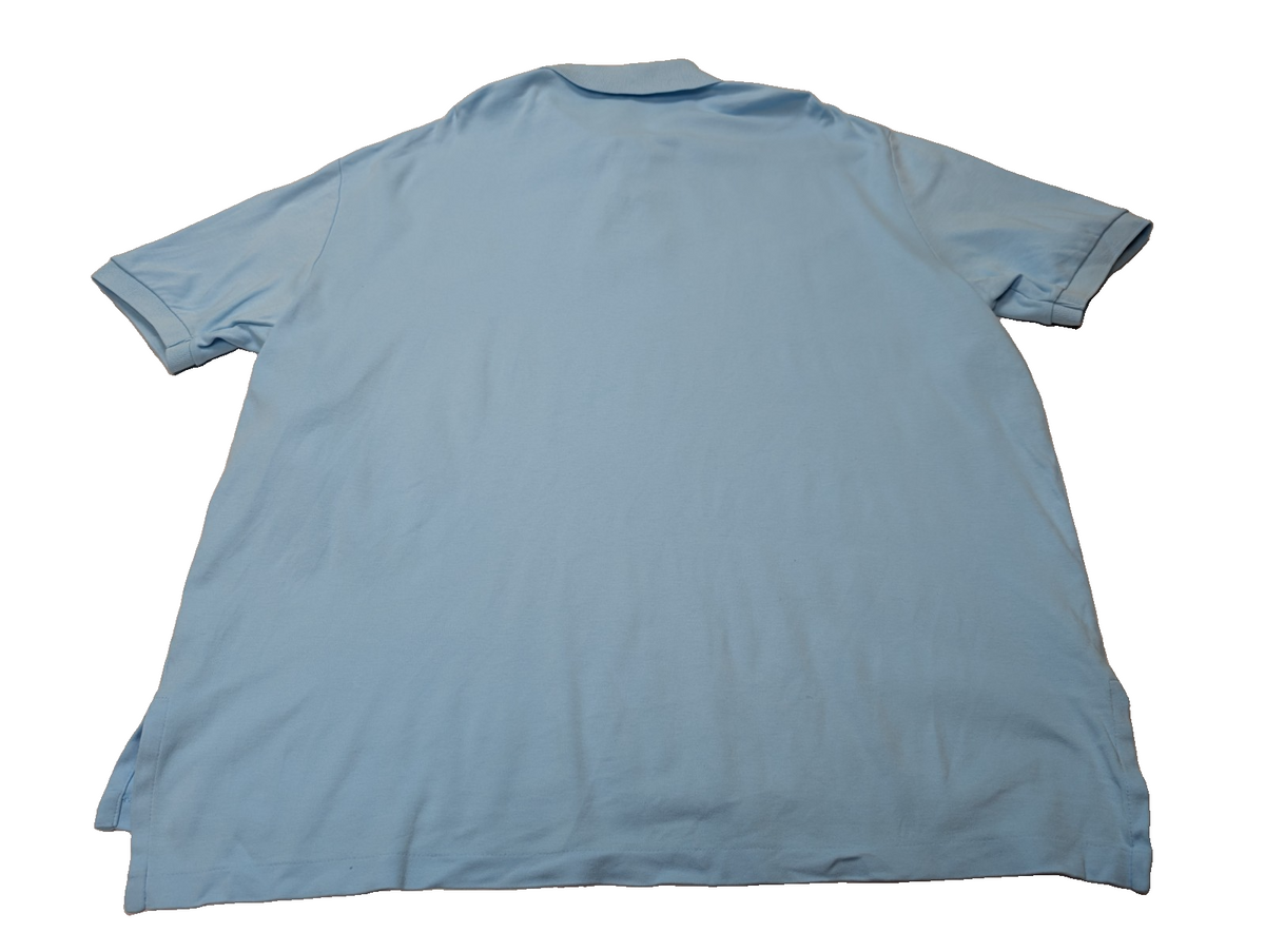 Polo manches courtes Polo Ralph Lauren XL bleu ciel logo rose coton