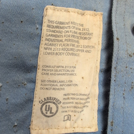 Chemise Carhartt FR L Bleu Workwear Poche Stylo Honduras manches longues