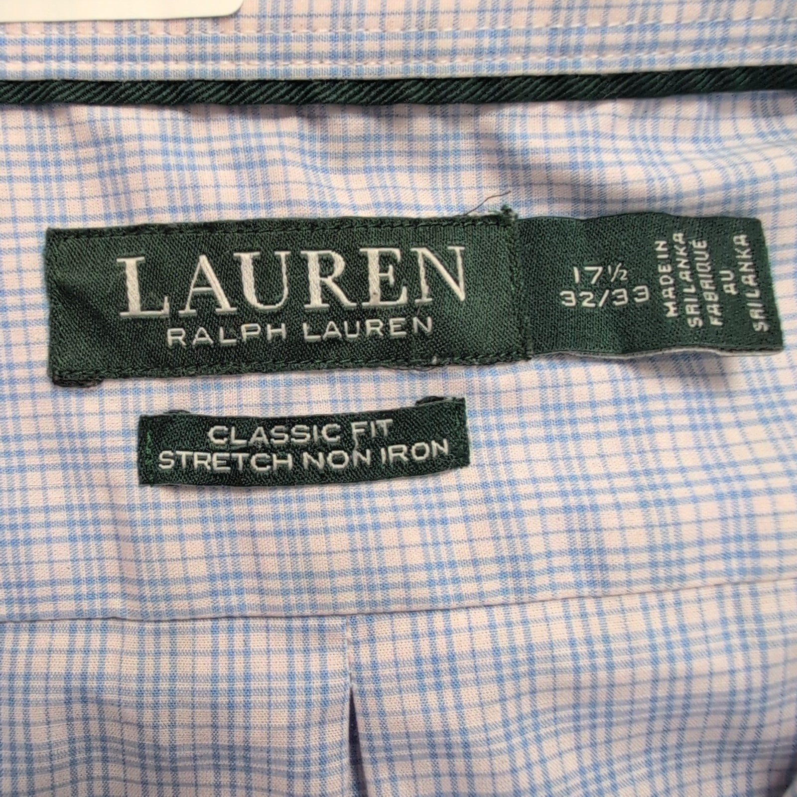 Chemise Lauren Ralph Lauren Bleue À Carreaux Classic Fit Manches Longues T.XL
