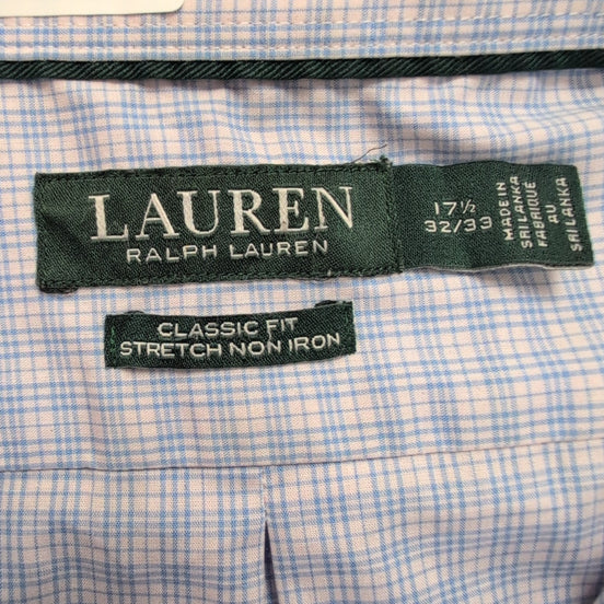 Chemise Lauren Ralph Lauren Bleue À Carreaux Classic Fit Manches Longues T.XL