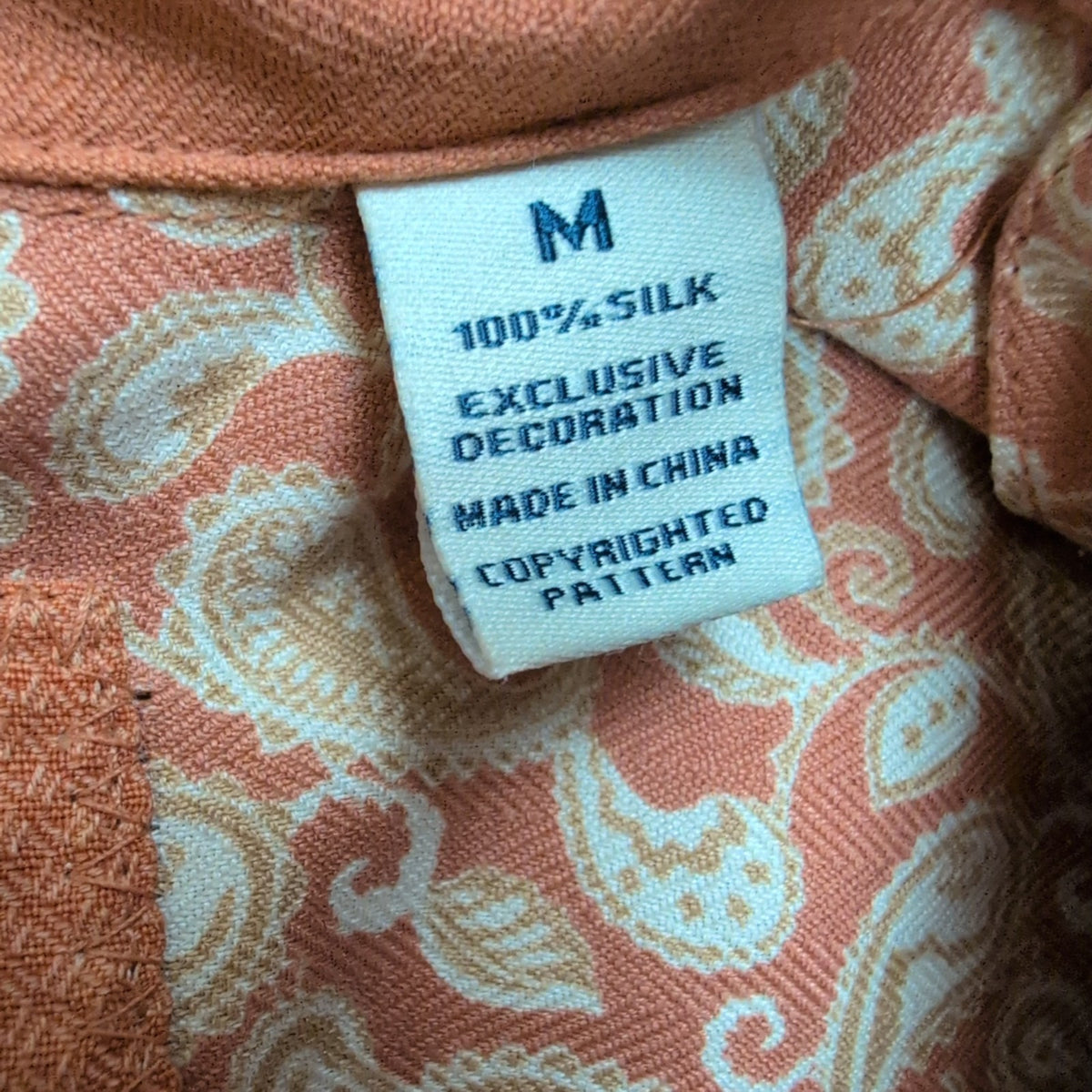 Chemise Hawaïenne Manches Courtes Montego Palms Brodée Soie Orange M