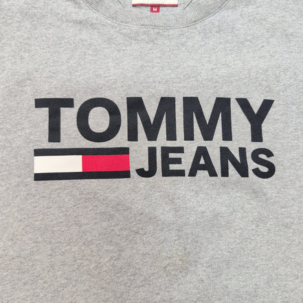T-shirt Tommy Hilfiger M Gris Tommy Jeans Logo Manche 100% Coton