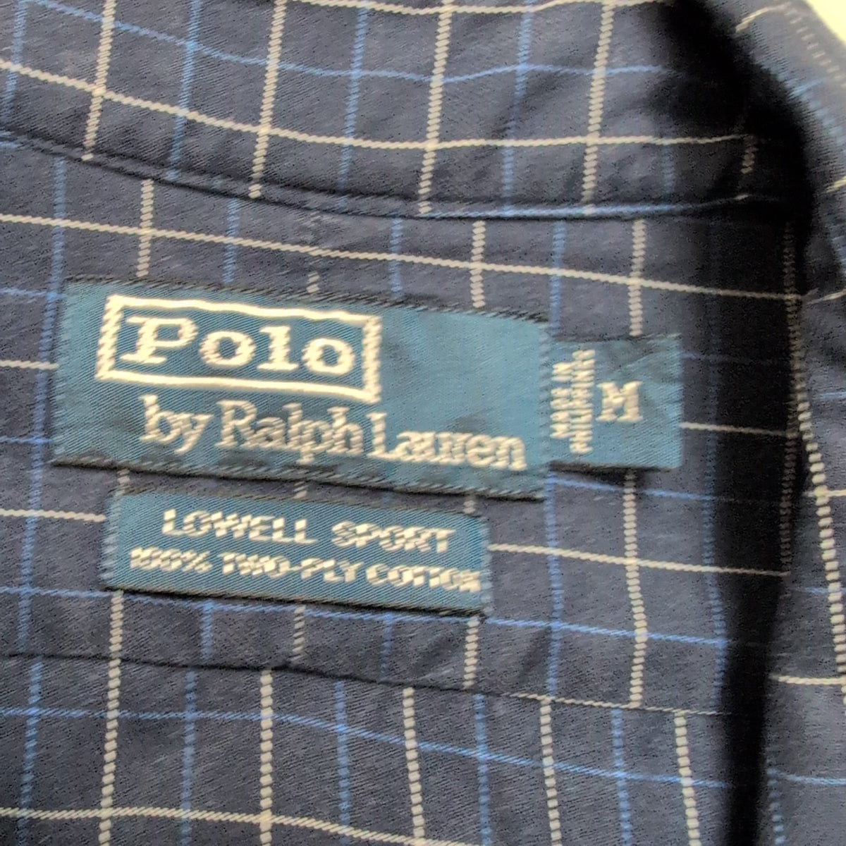 Chemise Ralph Lauren M Bleu Marine Carreaux Manches Longues