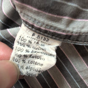 Chemise Lacoste L Rayures Marron Rose Bleu Coton Logo Poche manches longues