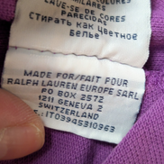 Polo manches courtes Polo Ralph Lauren violet lilas logo turquoise Custom Fit L
