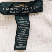 Pull Lauren Ralph Lauren Femme Blanc Côtelé Coton Taille L Excellent État