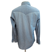 Chemise LEE Western Made in USA M L Bleu Jean Boutons Pression Coton