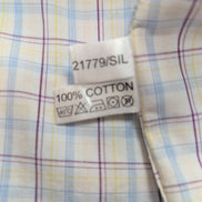 Chemise YVES SAINT LAURENT 100% Coton M Carreaux Logo Brodé Manches courtes