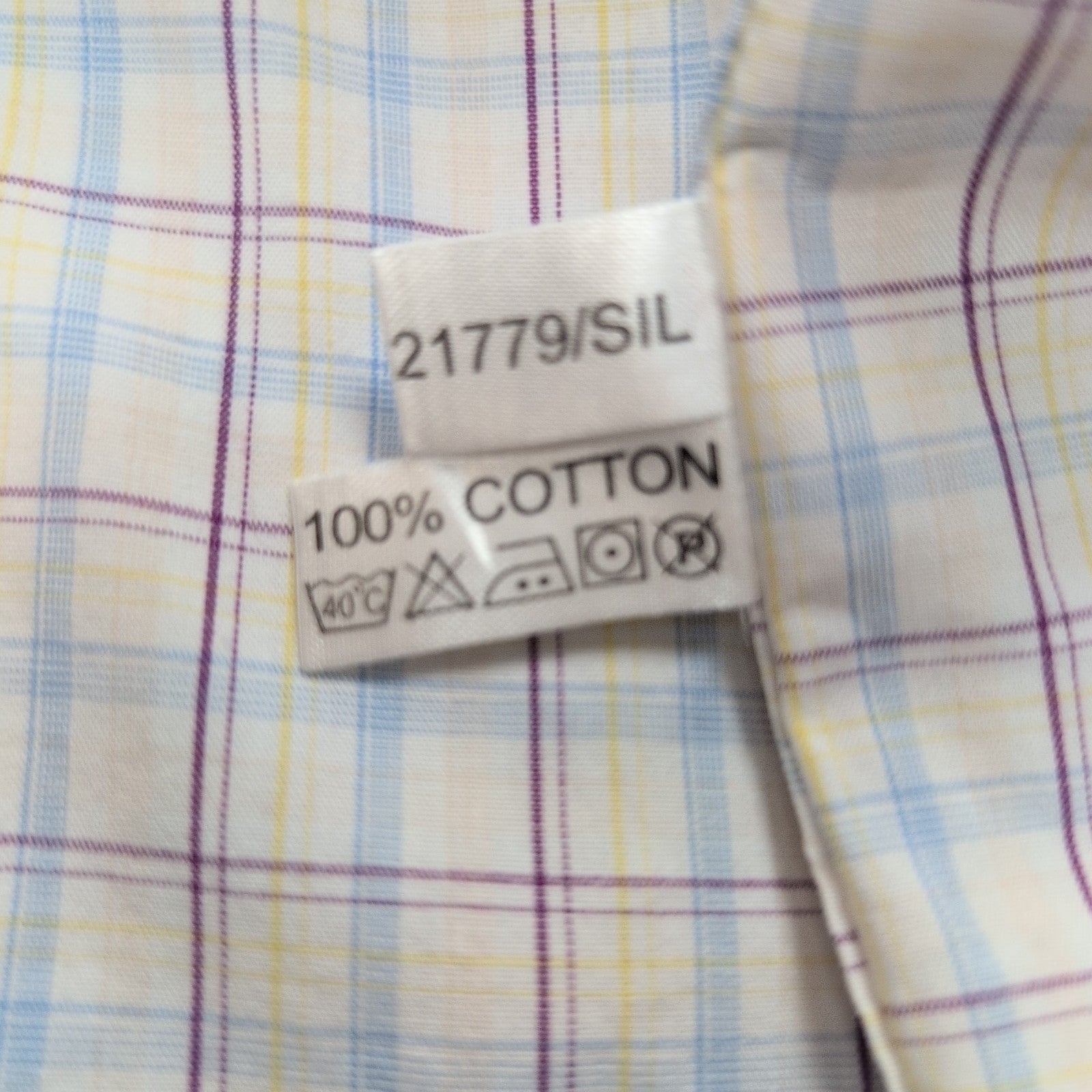 Chemise YVES SAINT LAURENT 100% Coton M Carreaux Logo Brodé Manches courtes