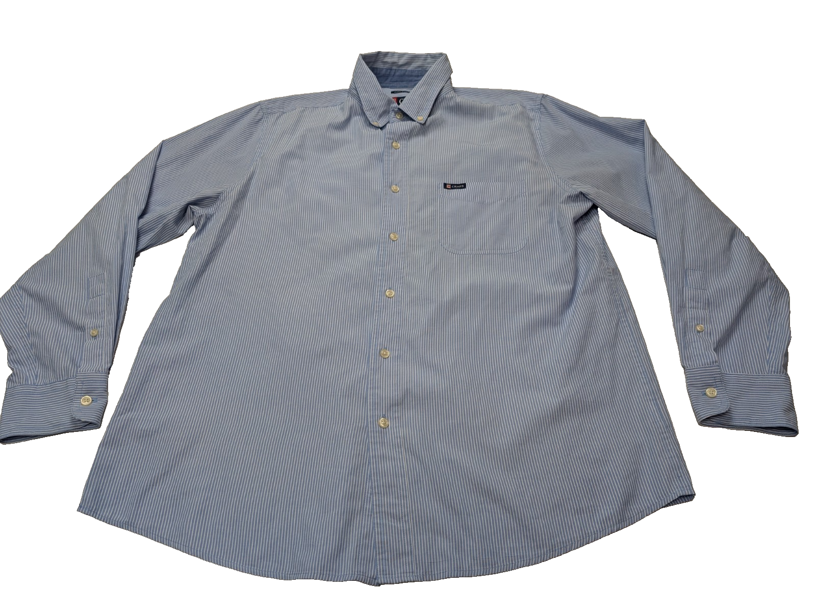Chemise CHAPS bleu à rayures taille L #257ms