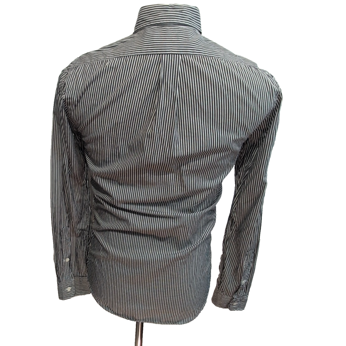 Chemise Ralph Lauren Slim Fit XS Noir Rayures Sans Logo Coton Poche