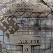 Chemise hawaïenne soie Visitor rayée manches courtes taille XL