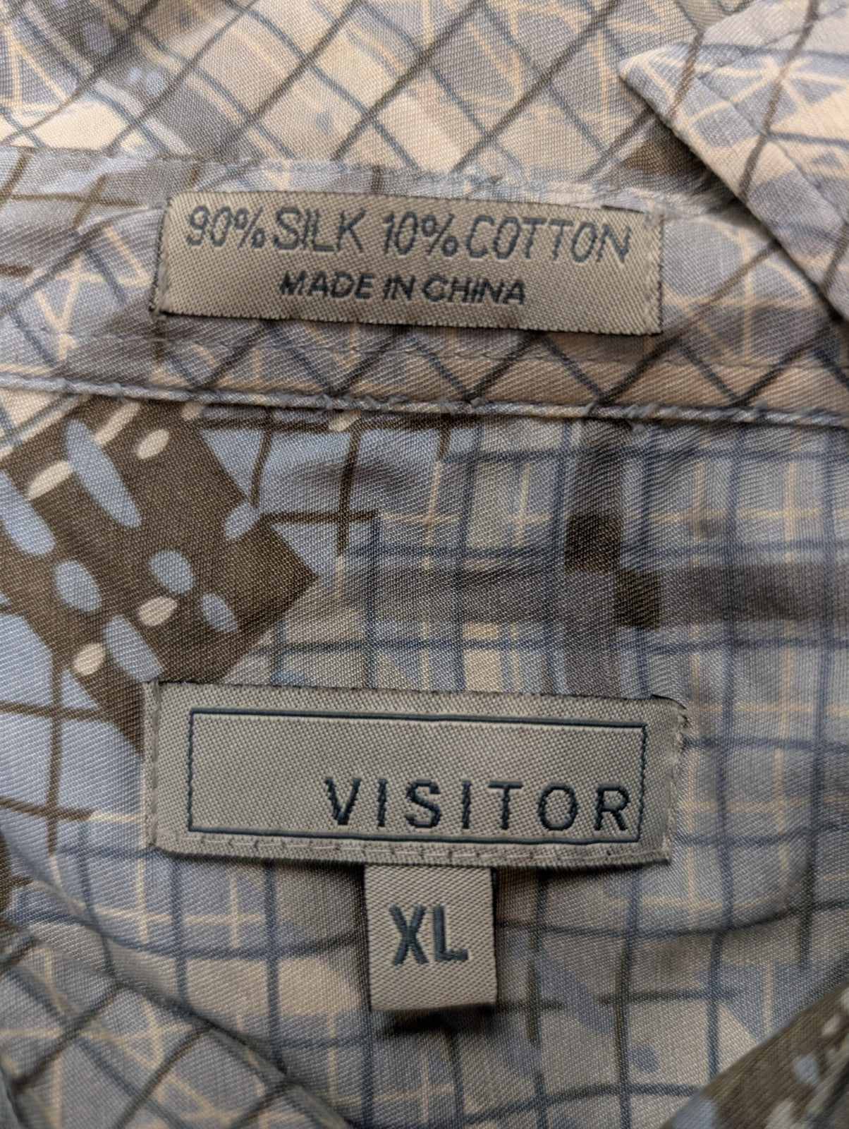Chemise hawaïenne soie Visitor rayée manches courtes taille XL